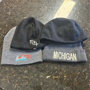 Set of 4-Gray & Black Winter Beanies